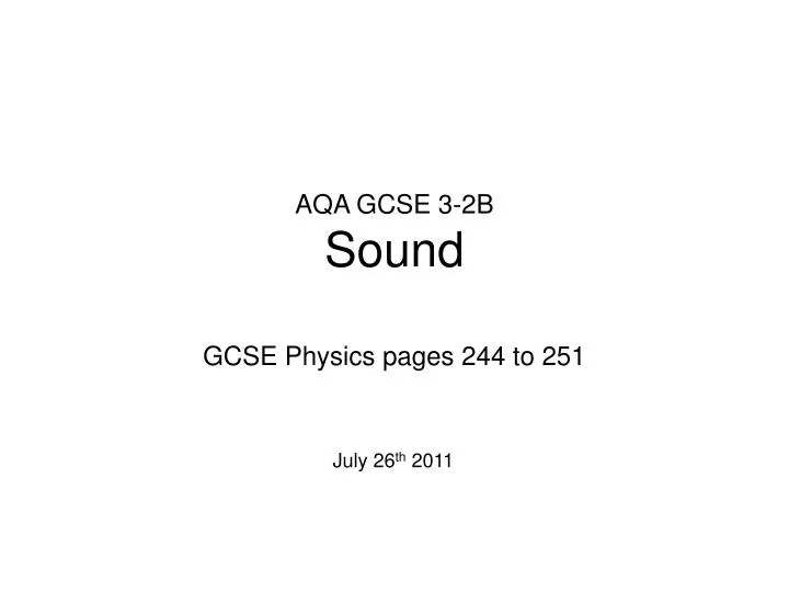 aqa gcse 3 2b sound