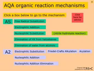 AQA organic reaction mechanisms