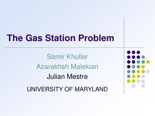 The Gas Station Problem
