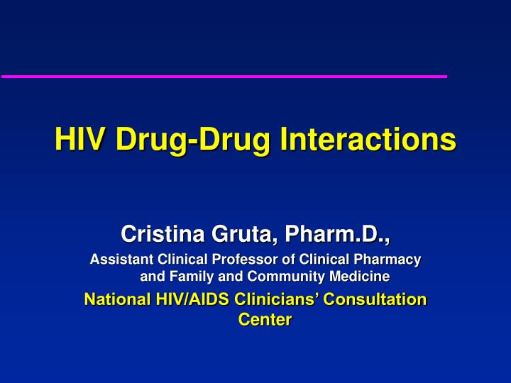 hiv drug drug interactions