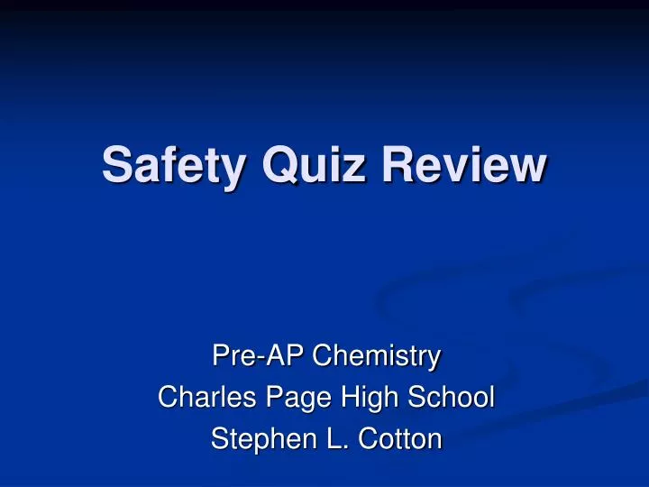 safety quiz review