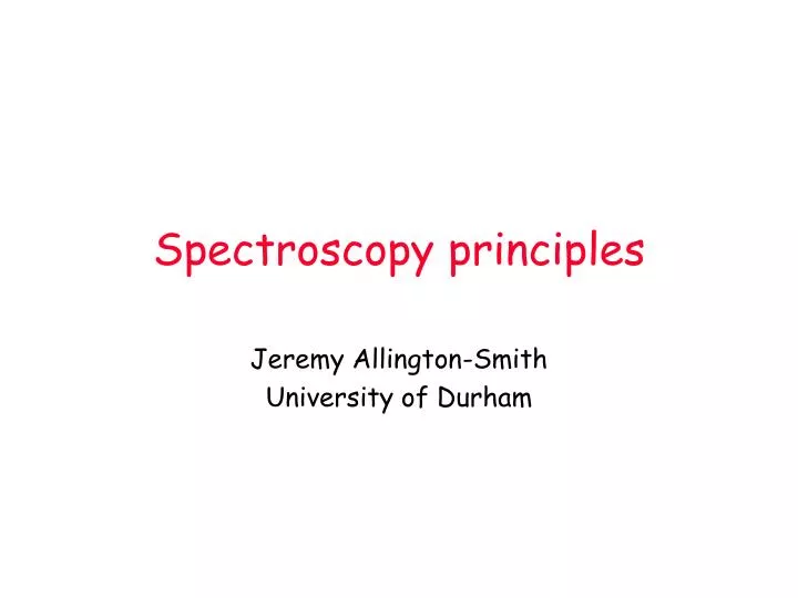 spectroscopy principles