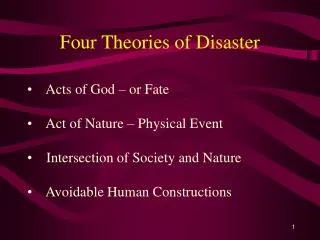 Four Theories of Disaster