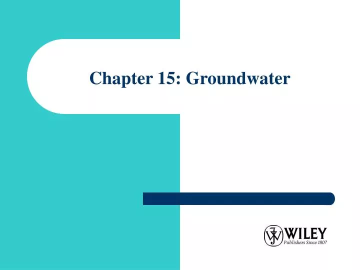chapter 15 groundwater
