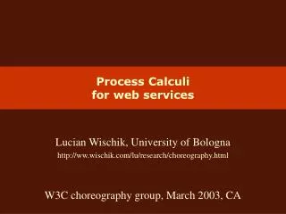 Process Calculi for web services