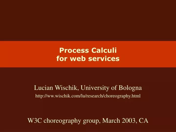 process calculi for web services
