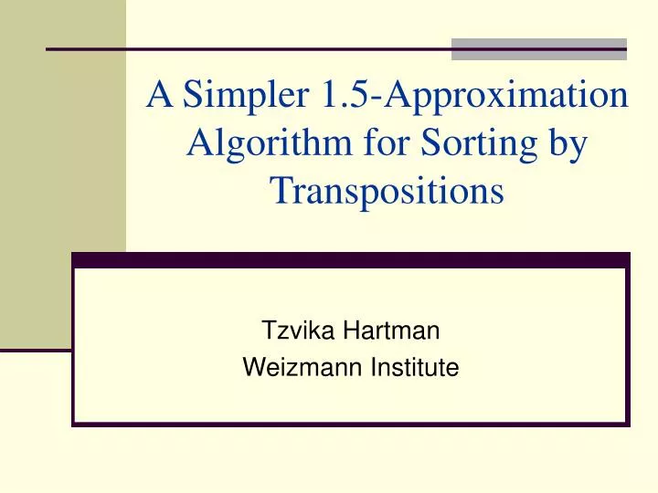 a simpler 1 5 approximation algorithm for sorting by transpositions
