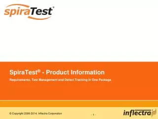 SpiraTest ® - Product Information