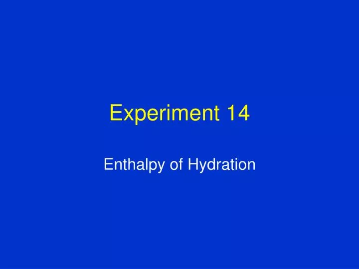 experiment 14