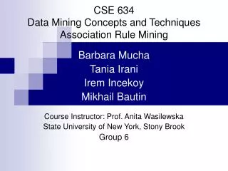 CSE 634 Data Mining Concepts and Techniques Association Rule Mining