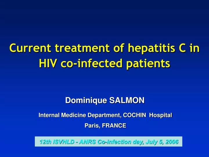 current treatment of hepatitis c in hiv co infected patients