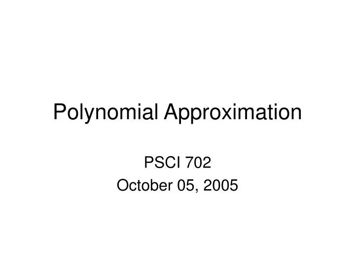 polynomial approximation