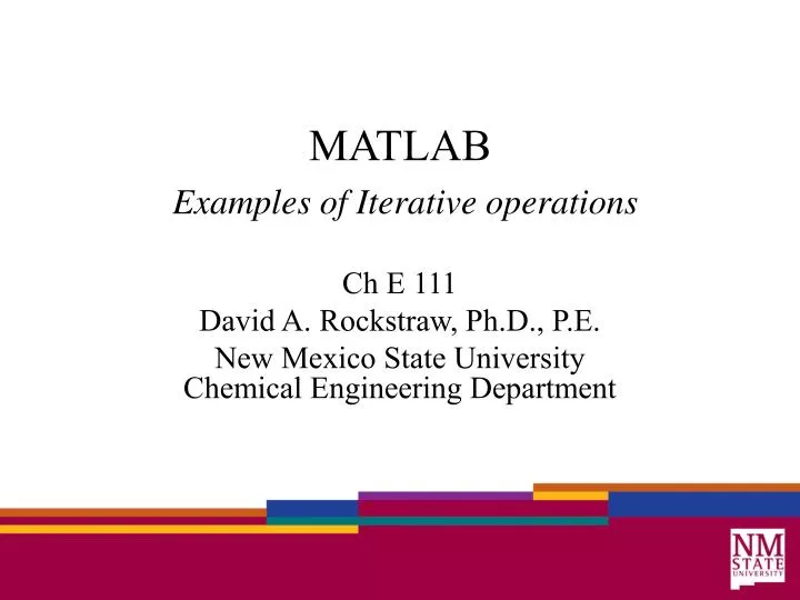 matlab examples of iterative operations