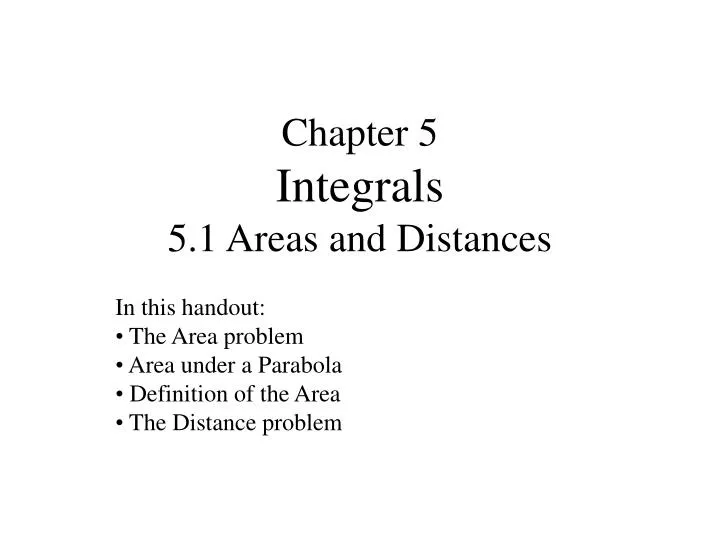 chapter 5 integrals 5 1 areas and distances