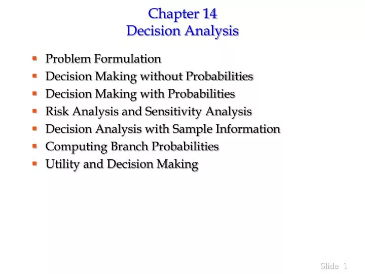 chapter 14 decision analysis