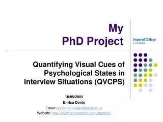 My PhD Project