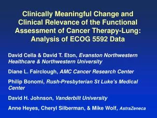 Clinically Meaningful Change and Clinical Relevance of the Functional Assessment of Cancer Therapy-Lung: Analysis of ECO