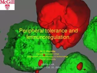 Peripheral tolerance and Immunoregulation.