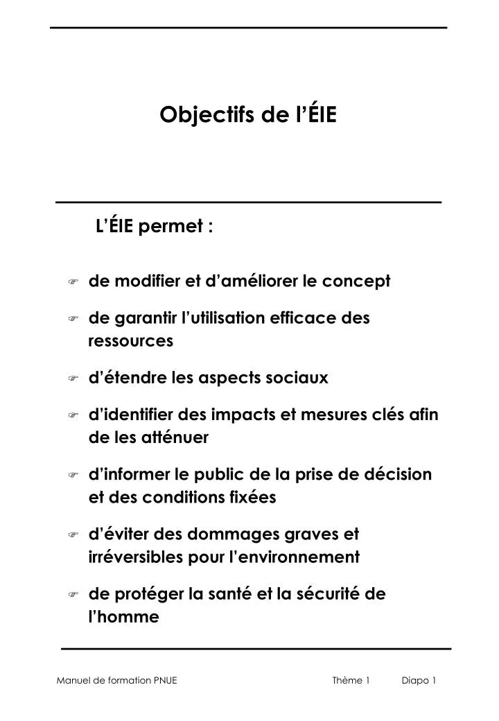 objectifs de l i e