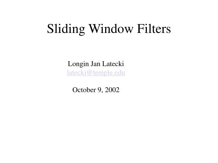 sliding window filters
