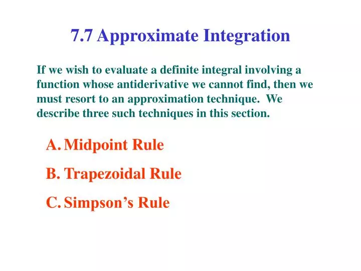 7 7 approximate integration
