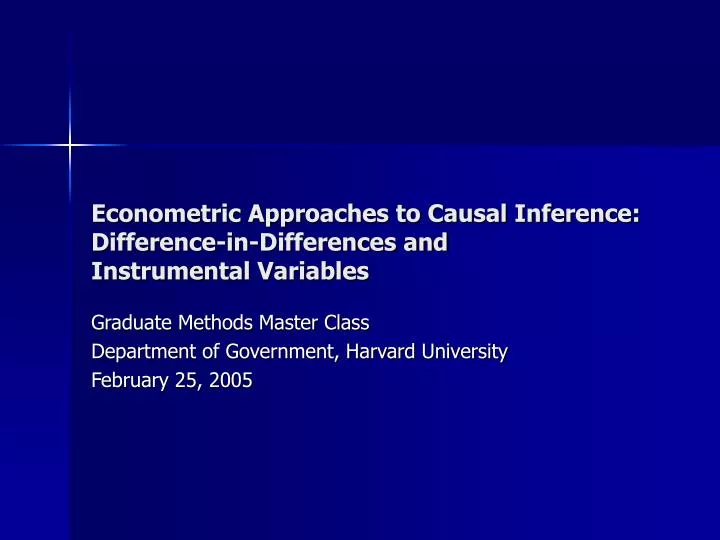 econometric approaches to causal inference difference in differences and instrumental variables