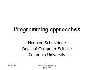 Programming approaches