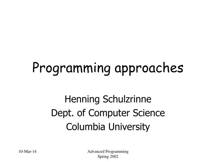 programming approaches