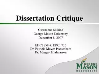 Dissertation Critique