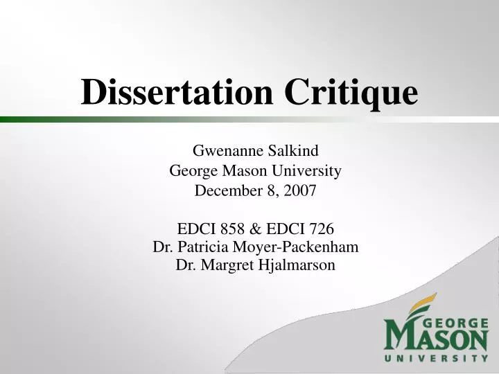 dissertation critique