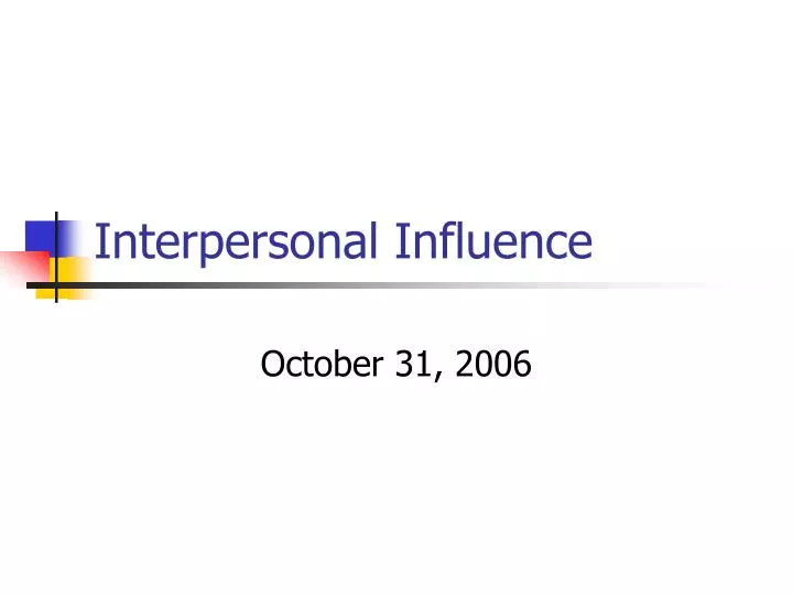 interpersonal influence