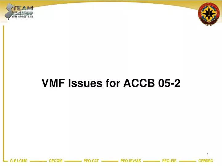 vmf issues for accb 05 2