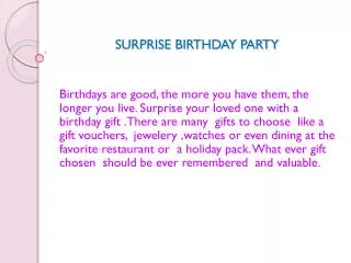 surprise birthday party