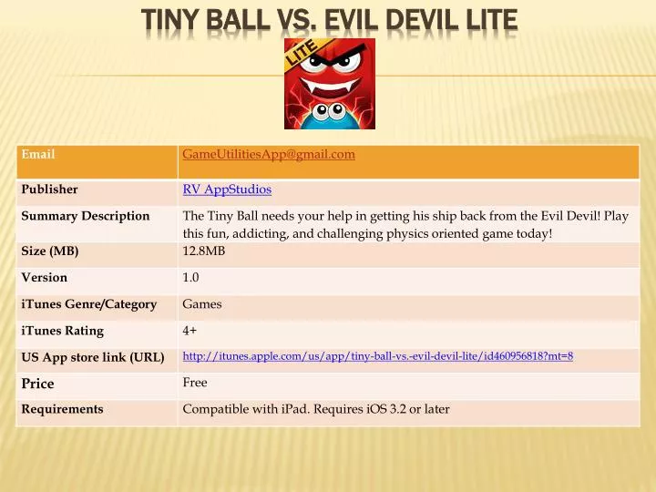 tiny ball vs evil devil lite