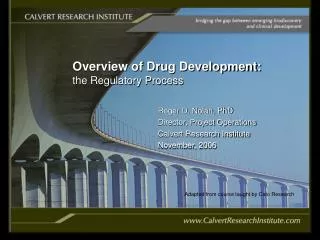 Overview of Drug Development: the Regulatory Process