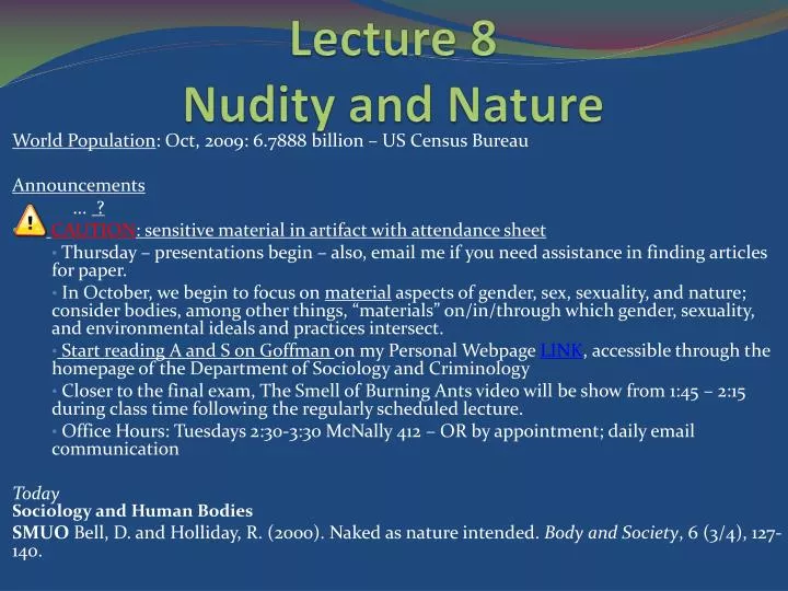 lecture 8 nudity and nature