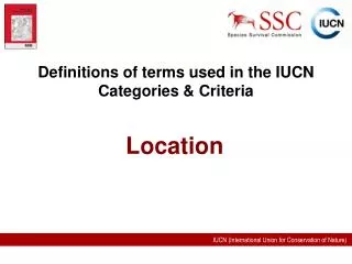 Definitions of terms used in the IUCN Categories &amp; Criteria