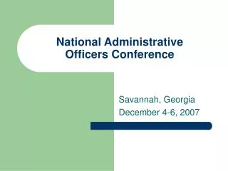 National Administrative Officers Conference