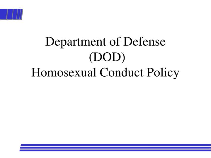department of defense dod homosexual conduct policy