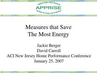 Measures that Save The Most Energy