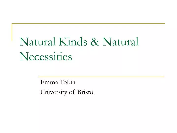 natural kinds natural necessities