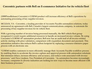 corcentric partners with bell on e-commerce initiative for i