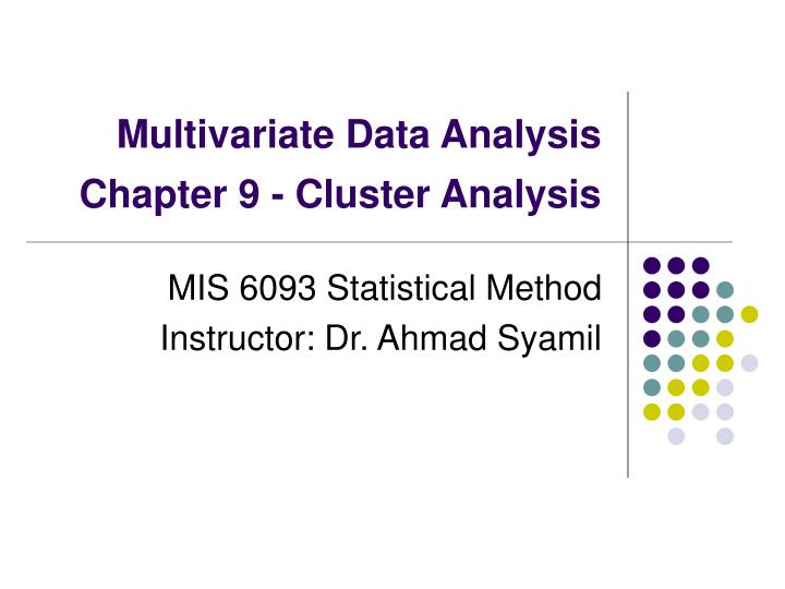 multivariate data analysis chapter 9 cluster analysis