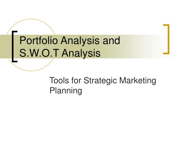 portfolio analysis and s w o t analysis