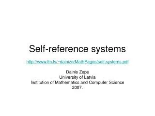 Self-reference systems