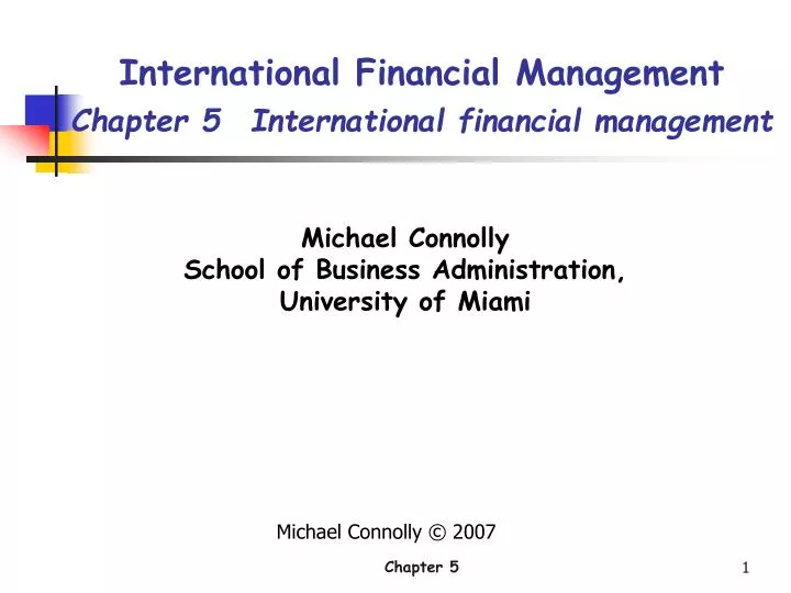 international financial management chapter 5 international financial management