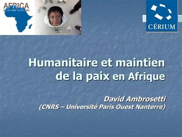 humanitaire et maintien de la paix en afrique david ambrosetti cnrs universit paris ouest nanterre