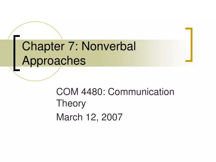 chapter 7 nonverbal approaches