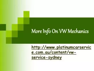 more info on vw mechanics