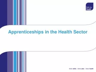 Apprenticeships in the Health Sector